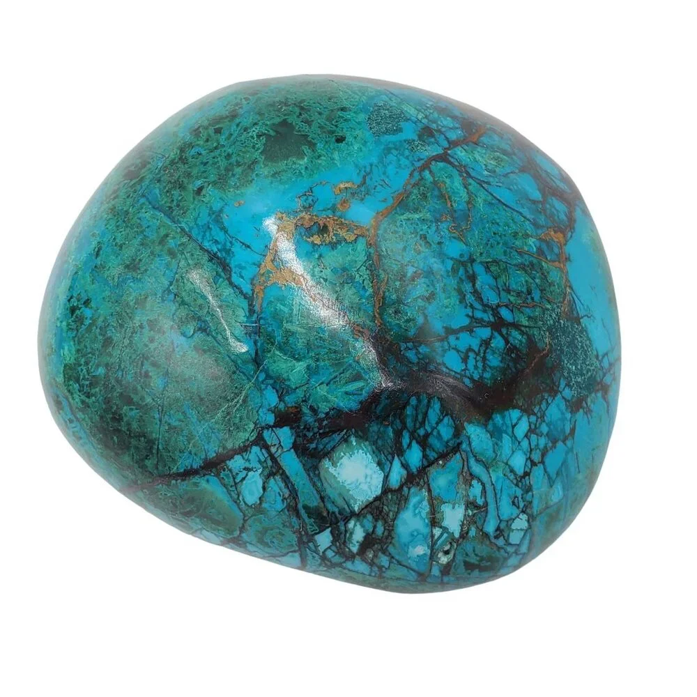 368g 1840ct Peruvian Chrysocolla Polished Mineral Rock Tumbled Stone Green Blue - Picture 10 of 13
